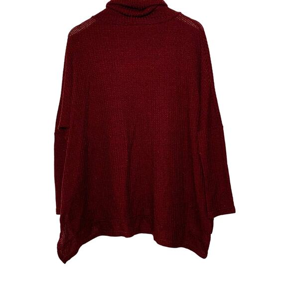Maroon Waffle Knit Sweater Oversized - Picture 2 of 3